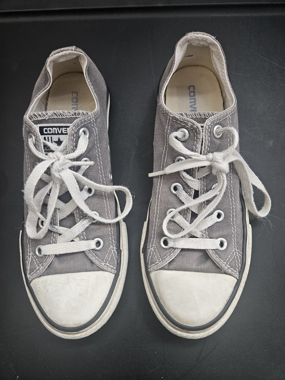 Converse Low Top Sneakers - Gray with White Accents